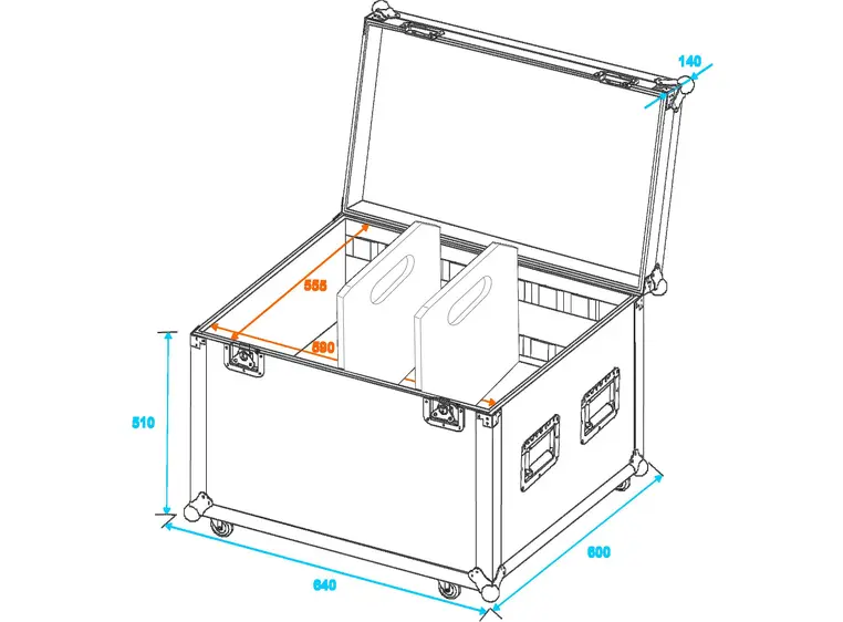 Universal tour case with castors 60 cm 